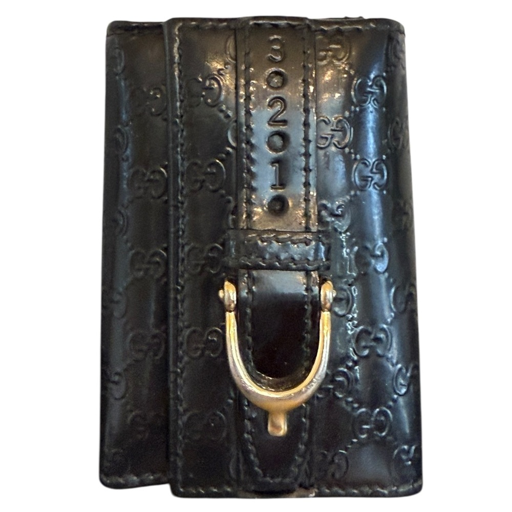 GUCCI Black Patent Leather Micro Guccisima Six Key Holder / Case EUC 🖤